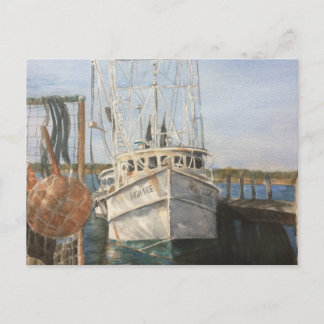 Carte postale Invitation côtière de crevettes d'aq