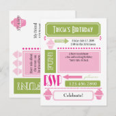 Carte Postale Invitation Cupcake (Devant / Derrière)