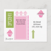 Carte Postale Invitation Cupcake (Dos)