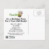 Carte Postale Invitation Cupcake 2 ans - French Bulldog (Dos)