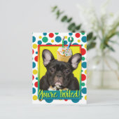 Carte Postale Invitation Cupcake 2 ans - French Bulldog (Debout devant)