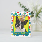 Carte Postale Invitation Cupcake - Boston Terrier (Debout devant)