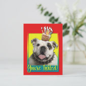Carte Postale Invitation Cupcake - Bulldog - Light (Debout devant)