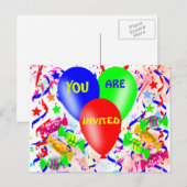 Carte Postale invitation d'anniversaire (Devant / Derrière)