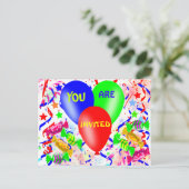 Carte Postale invitation d'anniversaire (Debout devant)