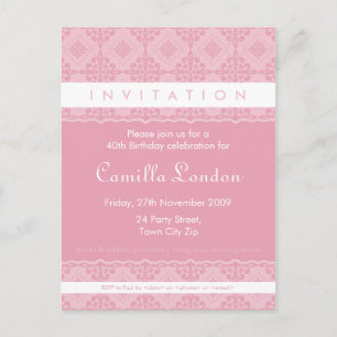 Carte Postale INVITATION D'ANNIVERSAIRE ADULTE :: P8 orné