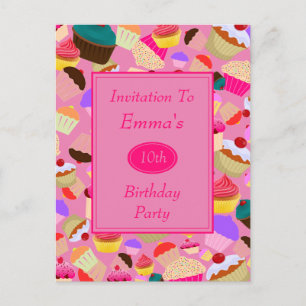 Carte Postale Invitation d'anniversaire amusante et lumineuse en