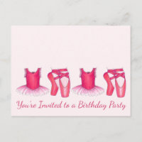 Invitation d'anniversaire avec tutu de ballerine r