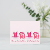Carte Postale Invitation d'anniversaire avec tutu de ballerine r (Debout devant)