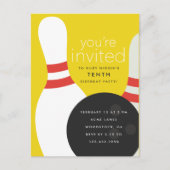 Carte Postale Invitation d'anniversaire Bowling (Devant)