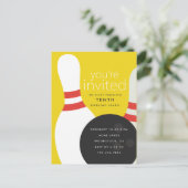 Carte Postale Invitation d'anniversaire Bowling (Debout devant)