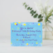 Carte Postale Invitation d'anniversaire de Bubble Dot (Debout devant)