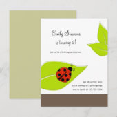 Carte Postale Invitation d'anniversaire de Lady Bug (Devant / Derrière)