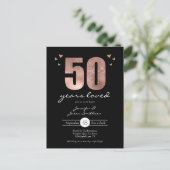 Carte Postale Invitation d'anniversaire de mariage de 50 ans aim (Debout devant)
