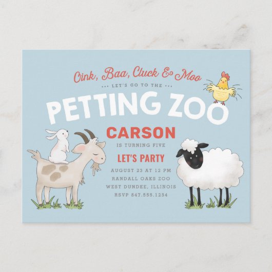 Carte postale Invitation d'anniversaire de Oink Ba (Devant)