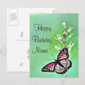 Carte Postale Invitation d'anniversaire de papillon (Devant / Derrière)