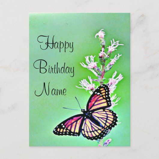 Carte Postale Invitation d'anniversaire de papillon (Devant)