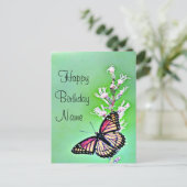 Carte Postale Invitation d'anniversaire de papillon (Debout devant)