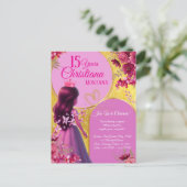 Carte Postale Invitation d'anniversaire de princesse - Nom perso (Debout devant)