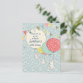 Carte Postale Invitation d'anniversaire du lapin de printemps (Debout devant)