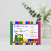 Carte Postale Invitation d'anniversaire du train Choo Choo (Debout devant)