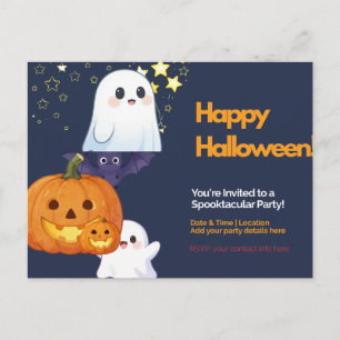 Carte Postale Invitation d'anniversaire Halloween pour enfants a