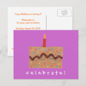 Carte Postale Invitation d'anniversaire Karate Kat Graphics (Devant / Derrière)