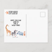 Carte Postale Invitation d'anniversaire pour enfants sur le thèm (Dos)