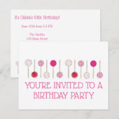 Carte Postale Invitation d'anniversaire pour gâteau en popsicle  (Devant / Derrière)