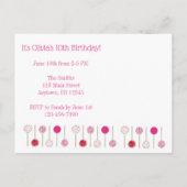 Carte Postale Invitation d'anniversaire pour gâteau en popsicle  (Dos)