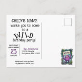 Carte Postale Invitation d'anniversaire sauvage (Dos)