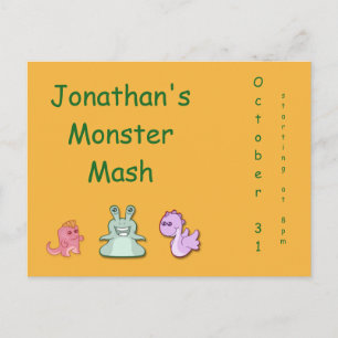 Carte Postale Invitation d'automne Monster Mash