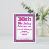 Carte postale Invitation de 30e Anniversaire de vi (Debout devant)