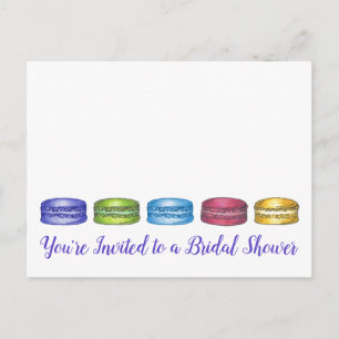 Carte Postale Invitation de Baby Shower Mariage Macarons Françai
