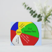 Carte postale Invitation de Beach Ball Party (Debout devant)