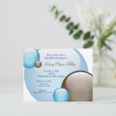 Carte Postale Invitation de bulle bleue et Brown (Debout devant)