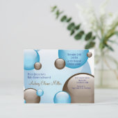 Carte Postale Invitation de bulle bleue et Brown en cluster (Debout devant)