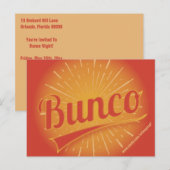 Carte Postale Invitation de Bunco Burst (Devant / Derrière)