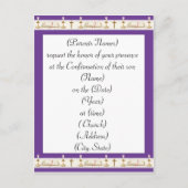 Carte Postale Invitation de confirmation (Devant)