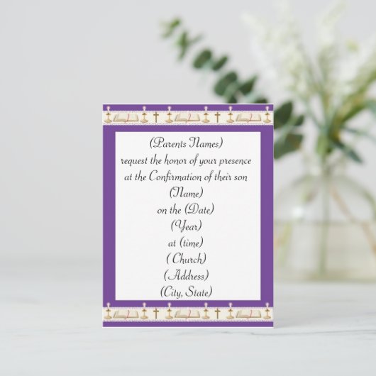 Carte Postale Invitation de confirmation (Debout devant)