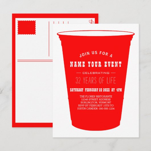 Carte Postale invitation de coupe (Devant / Derrière)