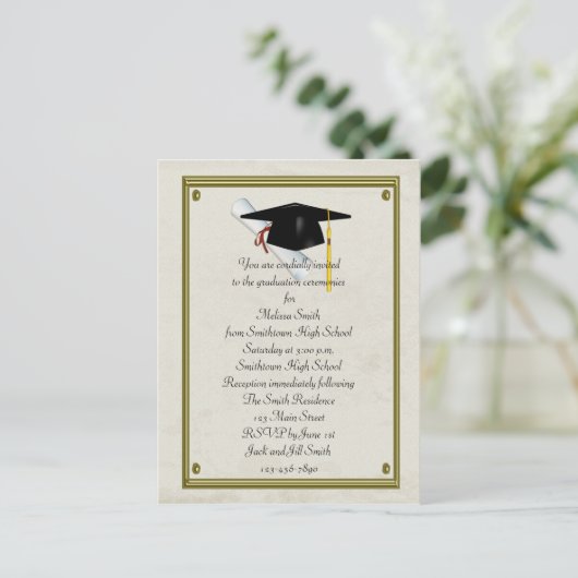 Carte postale Invitation de diplôme (Debout devant)