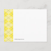 Carte Postale Invitation de diplôme Préppy Jaune Jacquard (Dos)