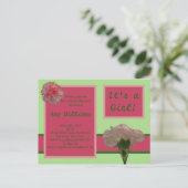 Carte Postale Invitation de douche carnation rose (Debout devant)