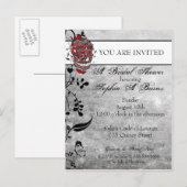 Carte Postale Invitation de douche de conception de tatouage de  (Devant / Derrière)