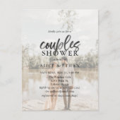 Carte Postale Invitation de douche de couple de script de brosse (Devant)