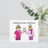 Carte Postale Invitation de douche de mariage lesbienne. (Debout devant)