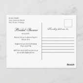 Carte postale Invitation de douche nuptiale aquare (Dos)