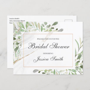 Carte postale Invitation de douche nuptiale aquare