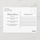 Carte postale Invitation de douche nuptiale aquare (Dos)